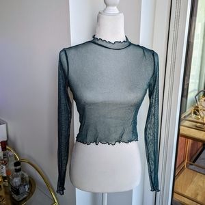 Fun mesh blue sparkle top